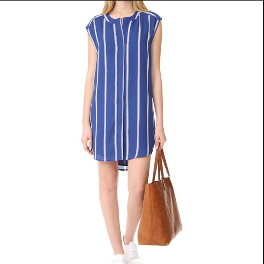 BB Dakota Striped Summer Dress Blue and White